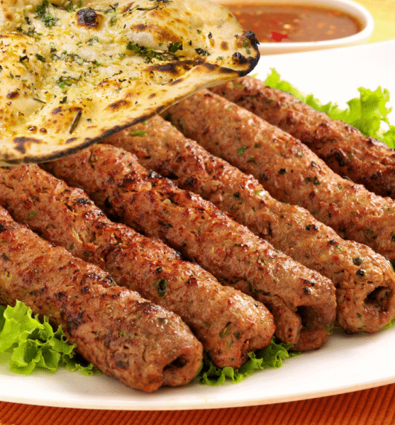 Reshmi Kabab with naan