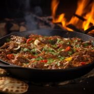 rustic-setting-with-mutton-karahi-cooking-open-flame rustic-setting-with-mutton-karahi-cooking-open-flame